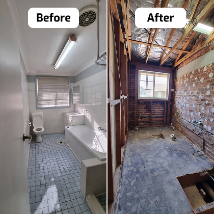 Before and after demolition work 1