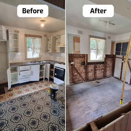 Before and after demolition work 2