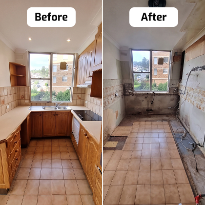 Before and after demolition work 4