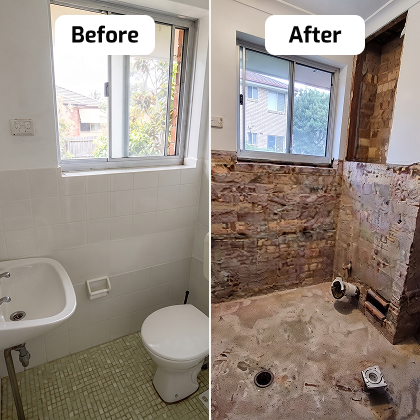 Before and after demolition work 6